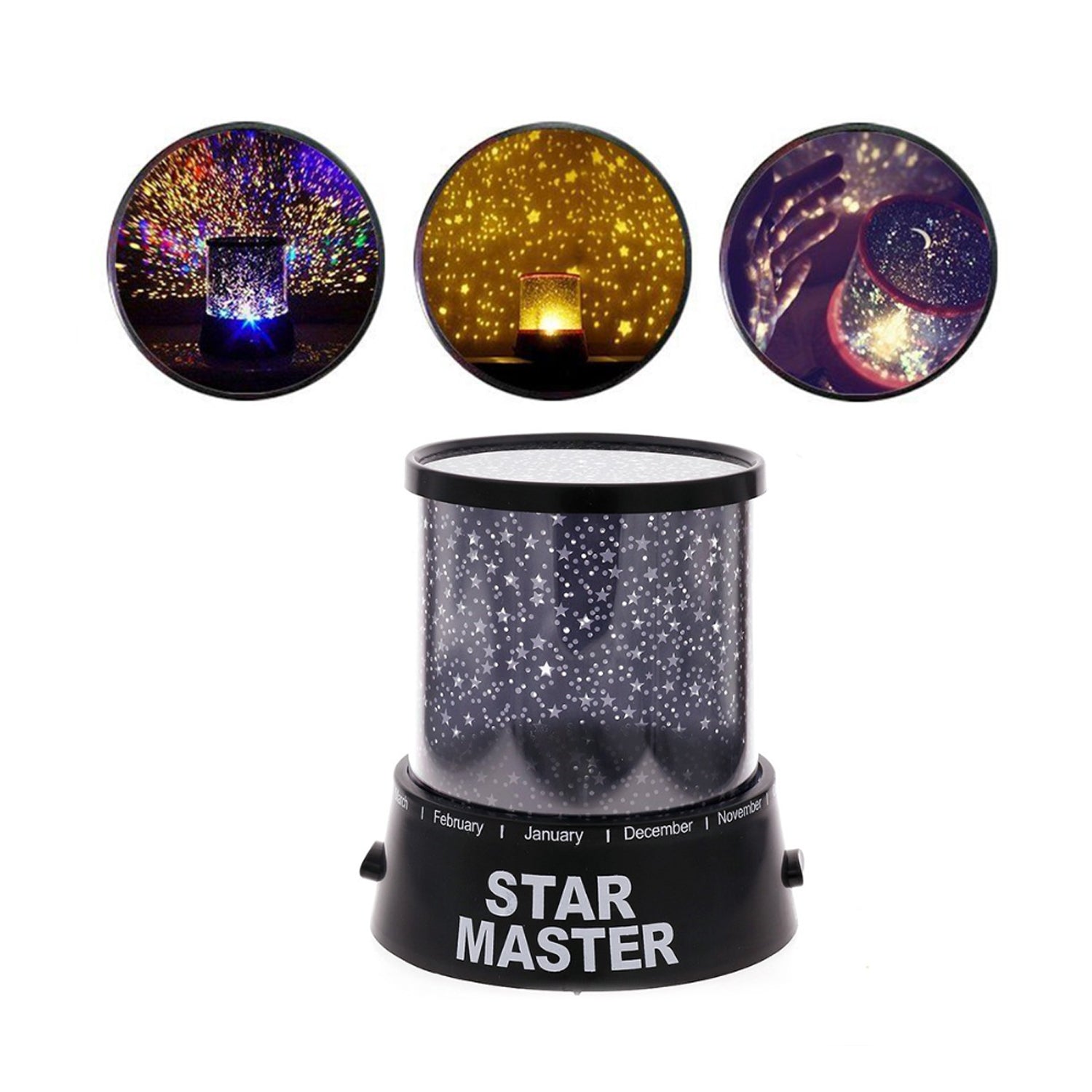 Star projector lamp with LED lights and USB connection Star projector lamp with LED lights and USB connection